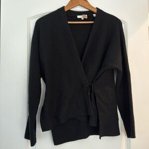 Vince black cashmere wrap sweater